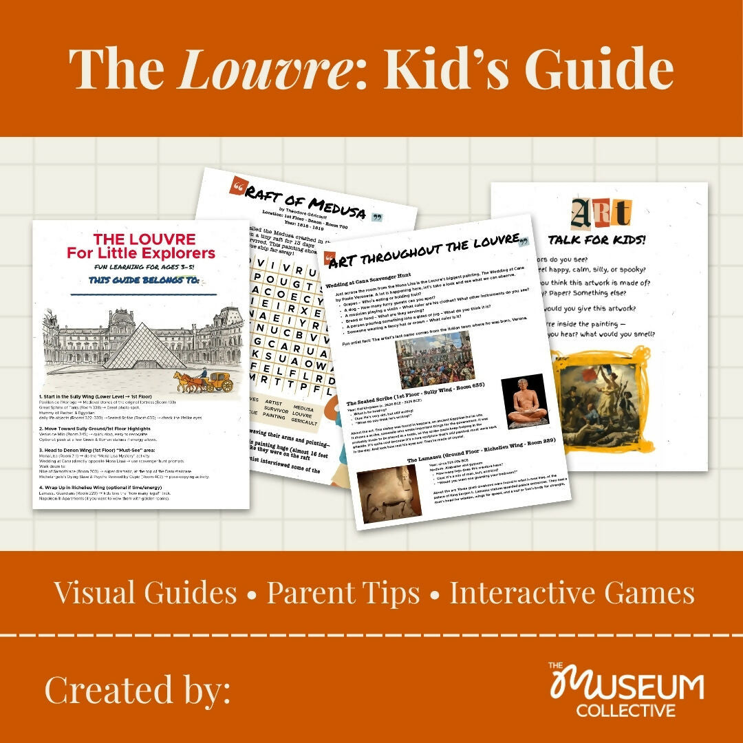 Louvre with Kids: Printable Self-Guided Tour (Ages 3–5) – museum guide PDF preview