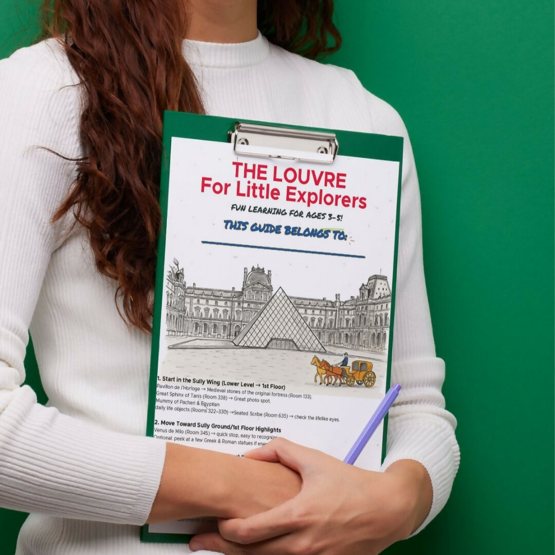 Louvre with Kids: Printable Self-Guided Tour (Ages 3–5) – museum guide PDF preview