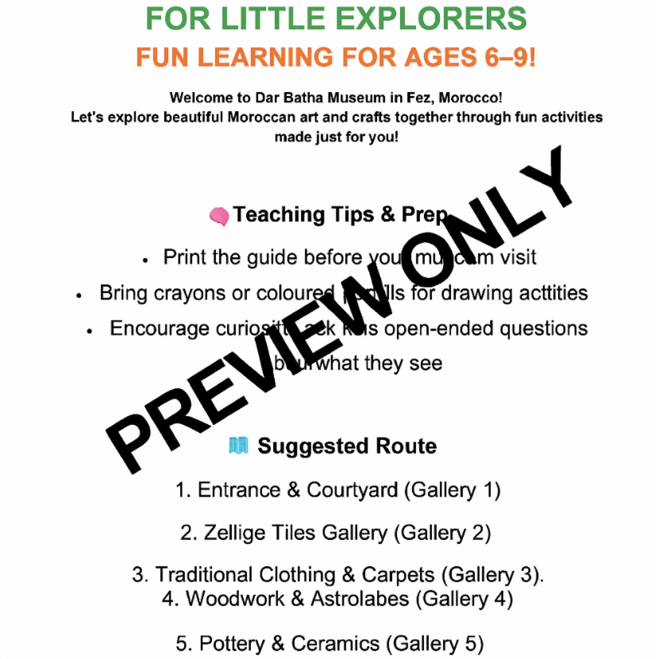 Dar Batha Museum Guide for Kids (Ages 6–9)
