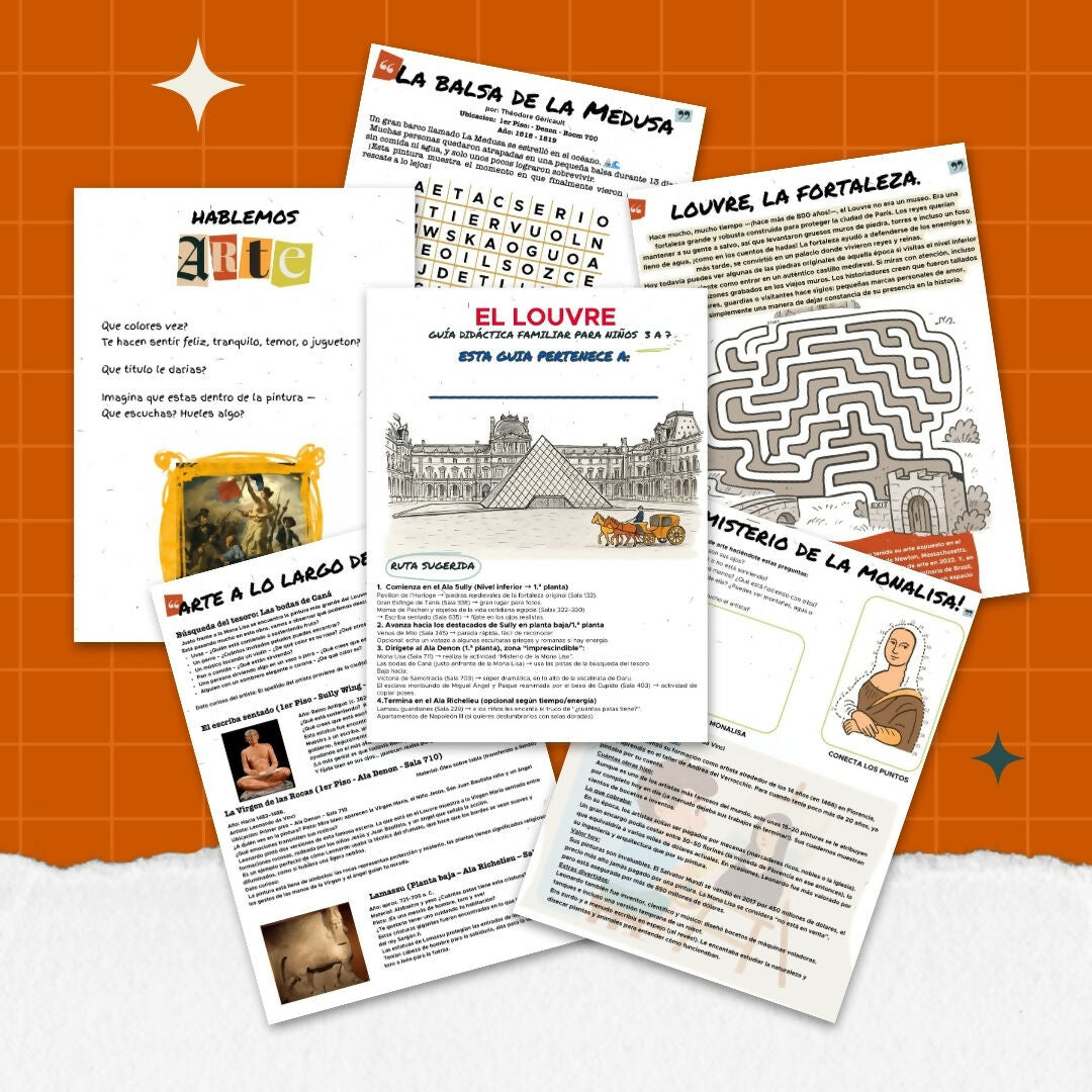 Louvre with Kids: Printable Self-Guided Tour (Ages 3–5) – museum guide PDF preview
