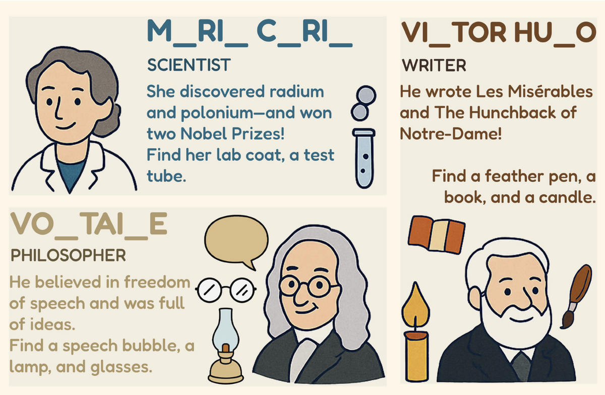 Pantheon in Paris: Famous Figures Scavenger Hunt. – museum guide PDF preview