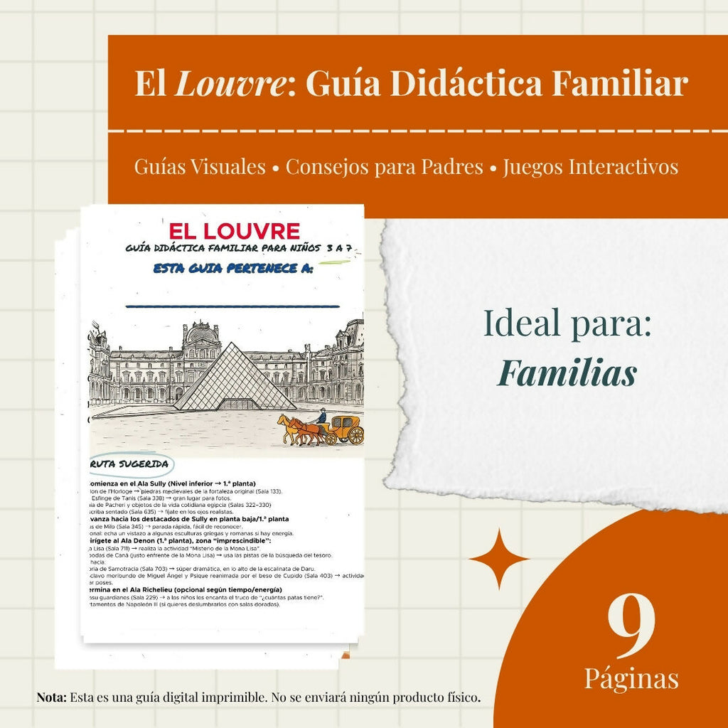 Louvre with Kids: Printable Self-Guided Tour (Ages 3–5) – museum guide PDF preview